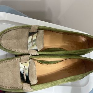 Tommy Bahama Green and Tan Suede Loafer 7.5